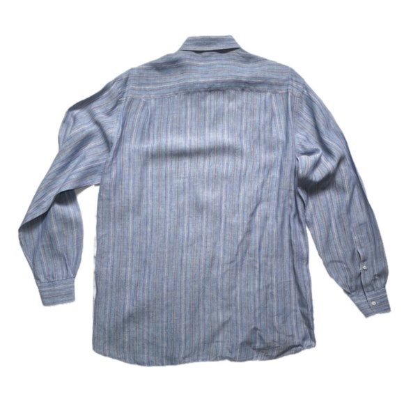 Paul & Shark Slate Blue Linen Button Front Shirt - Picture 9 of 14